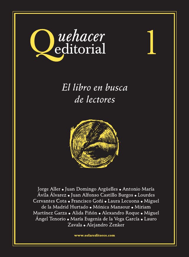 Portada del número 1 de Quehacer Editorial: El libro en busca de lectores